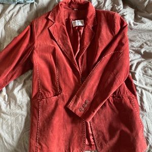 GROOVY SGT PEPPER RED JACKET GENUINE LEATHER